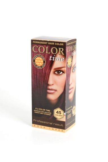 COLOR TIME -Трайна боя за коса  с гелна формула №45 Вишна