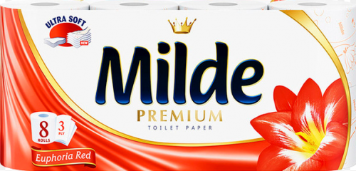 Milde Premium Toilet Paper Тоалетна хартия 8бр Euphoria Red