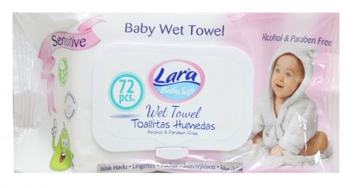 Lara Мокри кърпи Baby soft 72 броя