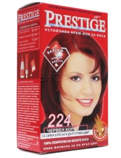 Vip's Prestige Устойчива крем-боя за коса №224 Червен корал