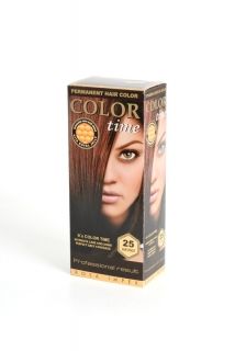 COLOR TIME -Трайна боя за коса  с гелна формула №25 Кестен