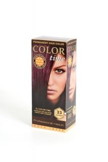 COLOR TIME - Трайна боя за коса с гелна формула №33 Патладжан