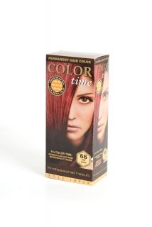 COLOR TIME -Трайна боя за коса  с гелна формула №66 Рубинена мечта