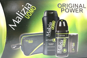Malizia uomo Vetyver Original Power  Мъжки комплект Дезодорант+Душ гел + Стик против изпотяване  set gif 