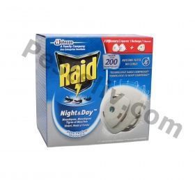 Raid Night & Day електрически изпарител срещу ,мухи,комари и мравки- 1 устройствo и 2 пълнител