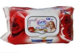 Lara Мокри кърпи с роза 120броя