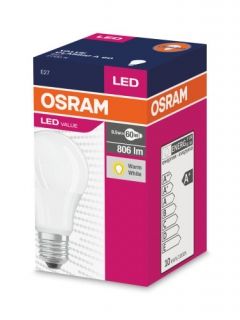 LED крушка Osram Value Classic A60, E27 806lm  WARM WHITE 2700 K
