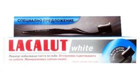 Lacalut White Промо опаковка - Паста за зъби 75 мл  + Четка за зъби Black Edition