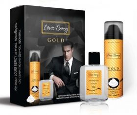Louis Bercy Gold For Men Мъжки комплект Аш. лосион 100 мл + Пяна за бръснене 200 мл