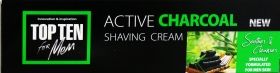 Top Ten Active Charcoal Shaving Cream крем за бръснене  100 ml