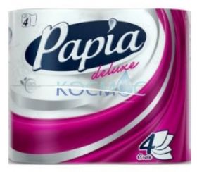 Papia Deluxe Тоалетна хартия 4бр 3пл 100% чиста целулоза