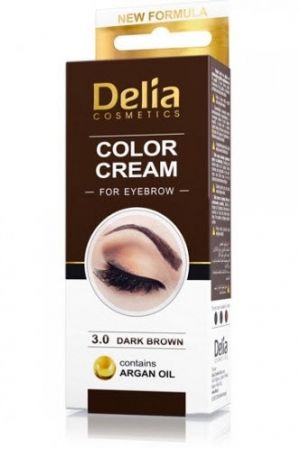 Delia Color Cream 3.0 Dark Brown Argan Oil 15 ml боя за вежди  комплект 