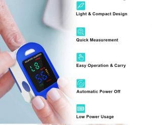 Пулсоксиметър за пръст , уред за измерване на пулс и кислород в кръвта