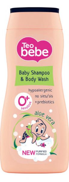 Teo Bebe Aloe Shampoo & Body Wash Бебешки шампоан и душ гел за коса и тяло 200 мл