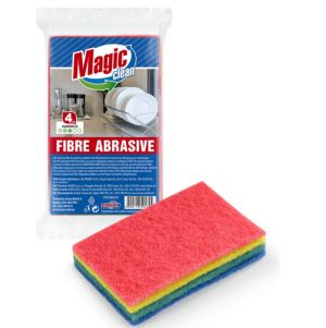 Magic clean Fibre Abrasive Гъба фибра 4 броя в опаковка 