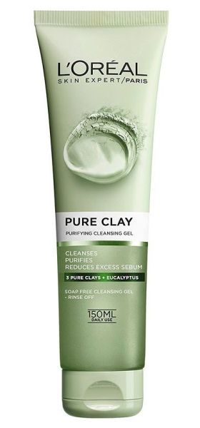 L'Oreal Pure Clay Purifying Cleansing Gel Почистващ гел за лице с 3 вида глина и евкалипт от серията "Pure Clay"