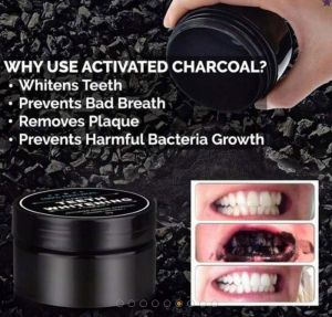Пудра от активен кокосов въглен за избелване на зъби Teeth Whitening Natural Organic Activated Charcoal 30 гр.