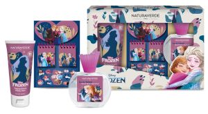 Детски комплект за момиче Disney Frozen Тоалетна вода 50 мл + Нежна душ пяна 100 мл + Frozen Бележничета и стикери