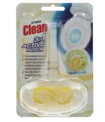 At Home Clean 3in1 Active Block Кошница/блокче за тоалетна чиния с аромат на Лимон 40 гр.