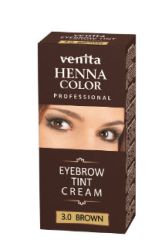 Venita Henna color Крем боя за оцветяване на вежди кафява  3.0  / 15 ml боя за вежди комплект
