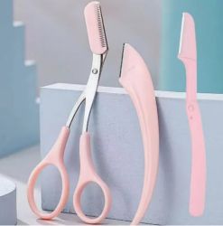 Професионална ножица за вежди с гребен Нож за подстригване на вежди Бръснач за лице за вежди за жени