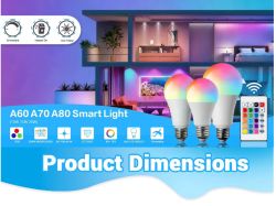 RGB LED КРУШКА С ДИСТАНЦИОННО УПРАВЛЕНИЕ  Е 27 - 220 V 6000К   A60 10W 