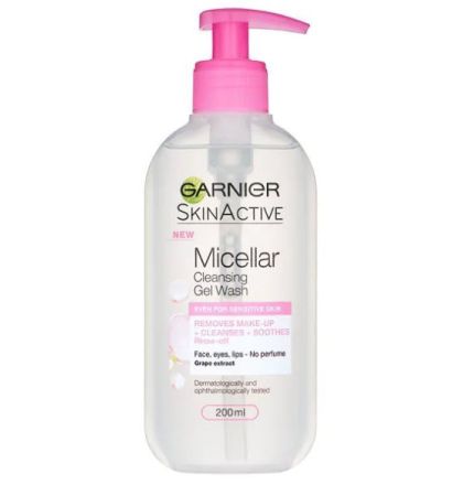 Garnier Micellar Cleansing Gel Wash 200 ml Мицеларен гел за почистване на лице за чувствителна кожа 200 мл