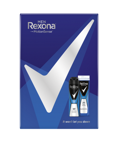 Комплект за мъже Rexona Cobalt 2в1 душ гел + шампоан 250 мл. и Део спрей Cobalt Dry за тяло 150мл