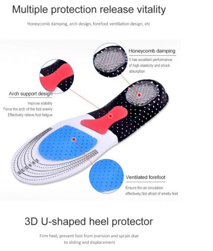 Силиконови стелки за обувки мъже жени Ортопедична опора за крака стелка за спортни обувки 