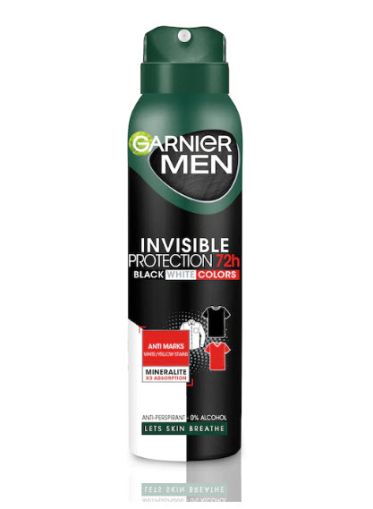 Garnier Men Mineral Deo Invisible Black/ White/ Colors 48h  Дезодорант за мъже 150мл