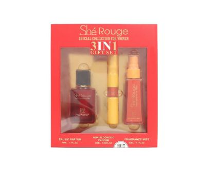 VIP LINES SHE ROUGE  EDP 50 мл + EDP 20 мл + Спрей за тяло 50 мл Дамски комплект