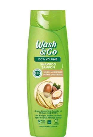 Wash & Go100% Volume With Argan Almond and Cameijia Oil Въстановяващ шампоан с арган 180 ml