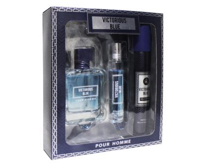 Мъжки комплект MB PARFUMS Victorious Blue EDP 50 ml + Mist 50 ml + 15 ml Roller Ball