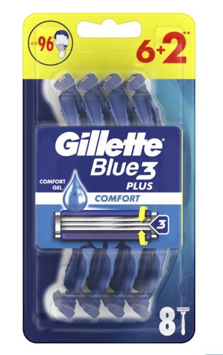 Gillette Blue3  Plus Comfort  6+2 бр Самобръсначки