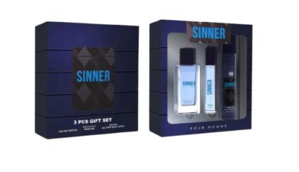 Мъжки комплект MB PARFUMS Sinner EDP 50 ml + Mist 50 ml + 15 ml Roller Ball