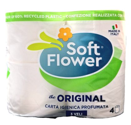 ТОАЛЕТНА ХАРТИЯ RELAX - Soft Flower    4бр - 3 пластова БЯЛА