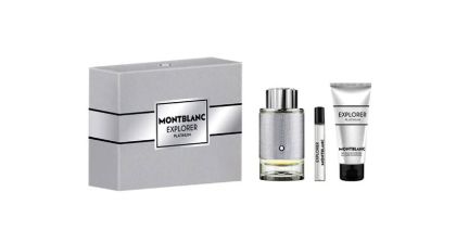 Mont Blanc Explorer Platinum Комплект за мъже EDP 100 мл + Душ - гел 100 мл +  EDP 15 мл