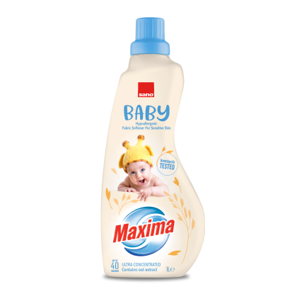 Sano Maxima Baby Hypoallergenic, омекотител с екстракт от овес, 1 литър, 40 пранета
