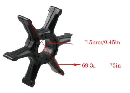 ВОДНА ПОМПА ИМПЕЛЕР за Yamaha 25 30 коня HP 2 такта 689-44352 вал 16.1 мм. височина 13.1 мм. диаметър 68.7 мм.