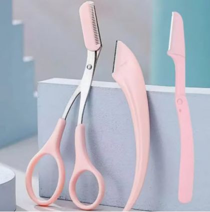 Професионална ножица за вежди с гребен Нож за подстригване на вежди Бръснач за лице за вежди за жени