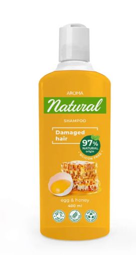 Aroma Natural Egg&Honey   Шампоан с яйце и мед  за суха и изтощена коса 400 мл