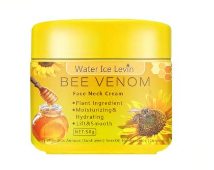 Крем Bee Venom Water Ice Levin за шия с пчелна отрова, хидратиращ, за подобряване на увисването, за намаляване на фините линии, за възстановяване на увредена кожа, за лице, подхранваща грижа за кожата  50 грама 