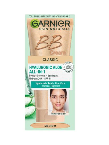 GARNIER SKIN NATURALS BB CLASSIC SPF15 Medium тониращ дневен крем за лице среден нюанс за комбинирана до мазна кожа 50 мл