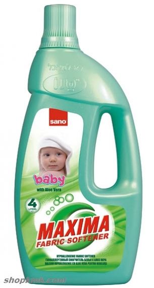 SANO Maxima Hypoallergenic Fabric Softener Baby With Aloe Vera  ОМЕКОТИТЕЛ 4L