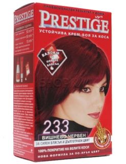 Vip's Prestige Устойчива крем-боя за коса №233 Вишнево червен