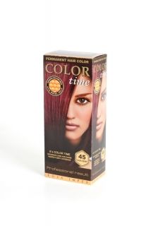 COLOR TIME -Трайна боя за коса  с гелна формула №45 Вишна