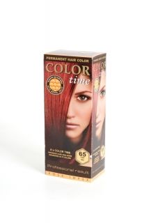 COLOR TIME -Трайна боя за коса  с гелна формула №65 Огнено червен