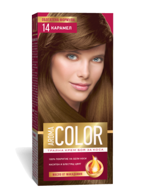 БОЯ ЗА КОСА AROMA COLOR № 14 КАРАМЕЛ