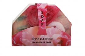  Biofresh Ръчно изработен Глицеринов сапун "Розова градина" 5 броя *  80 гр.