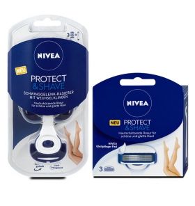 NIVEA Protect & Shave Комплект Дамска самобръсначка+6 бр. ножчета ВРЕМЕННО ИЗЧЕРПАН, ЩЕ СЕ СВЪРЖЕМ ПРИ НАЛИЧНОСТ
